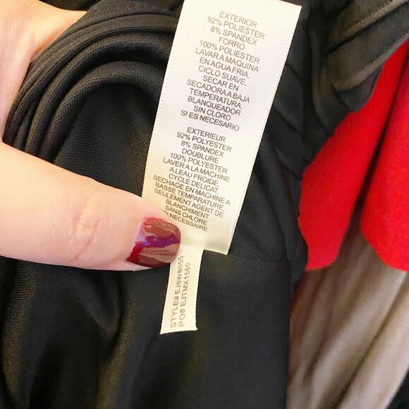 Eliza J Plus 14W Dress Bodycon Bandage Solid Black Sleeveless LBD Short Mini - Picture 4 of 11